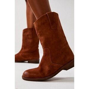 New FREE PEOPLE Easton Equestrian brown suede Ankle boots